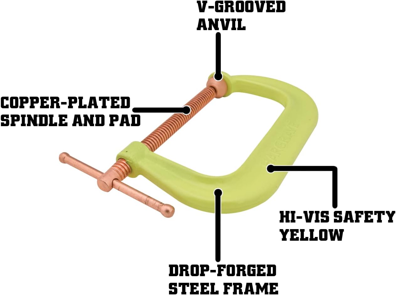 WILTON Wilton 20486 Spark-Duty 410CS Hi-Vis C-Clamp 10-1/8 Jaw Opening 5-7/8 Throat