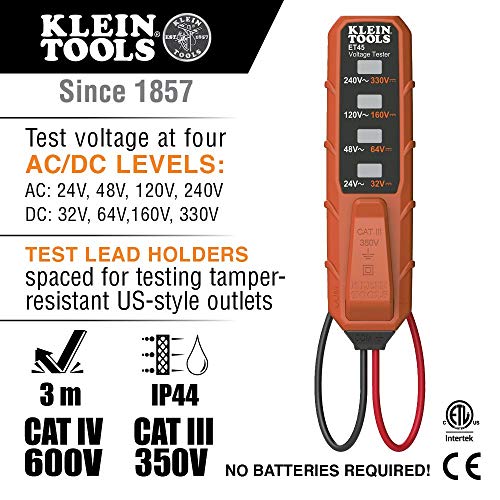 KLEIN TOOLS Klein Tools NCVT3PKIT Dual-Range Non-Contact Voltage Tester Electrical Test Kit