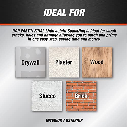 DAP DAP 12140 DAP 12140 Fast N Final Interior Exterior Spackle Power 8 Fl Oz Pack of 1