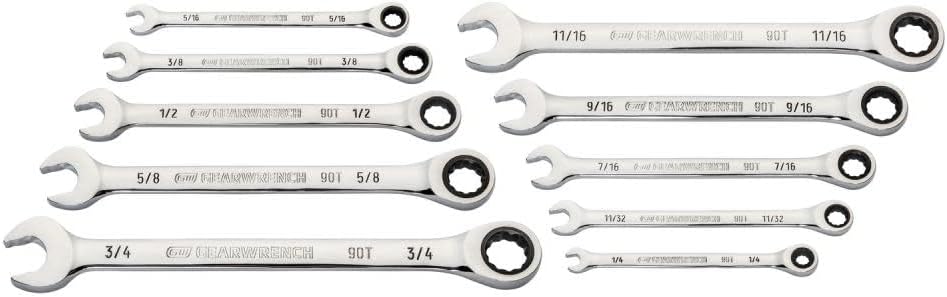 GEARWRENCH Gearwrench 86958 Set Wr Rat Comb 12Pt 90T 10Pc Sae