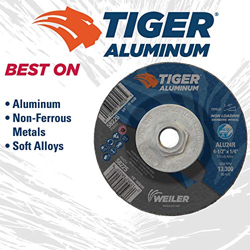 WEILER Weiler 58226 Aluminum Combo Wheels Type 27 4-1/2 dia 5/8 arbor 24 grit