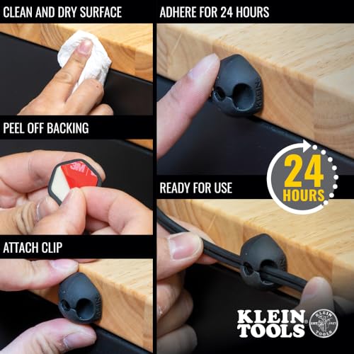 KLEIN TOOLS Klein Tools 450-410 Self-Adhesive Cable Mounting Clips 3-Slot (10-Pack)
