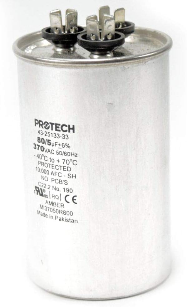 RHEEM Rheem 43-25133-33 Dual Motor Run Capacitor 80/5 MFD 370V