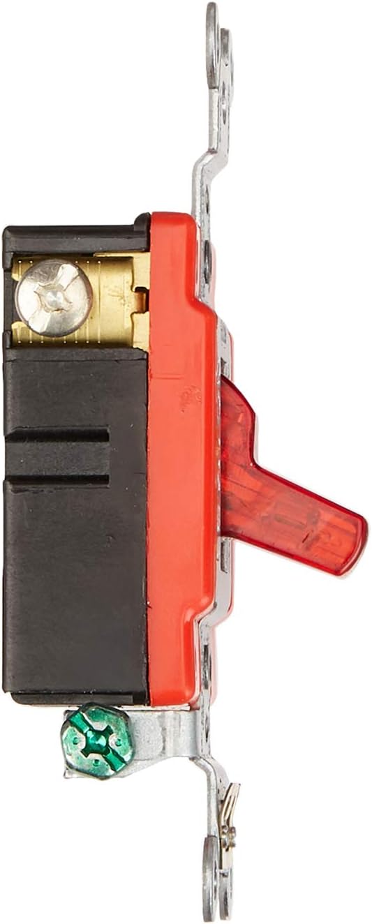 LEVITON Leviton 1221-PLR Toggle Pilot Light 20-Amp 120 Volt Self Grounding