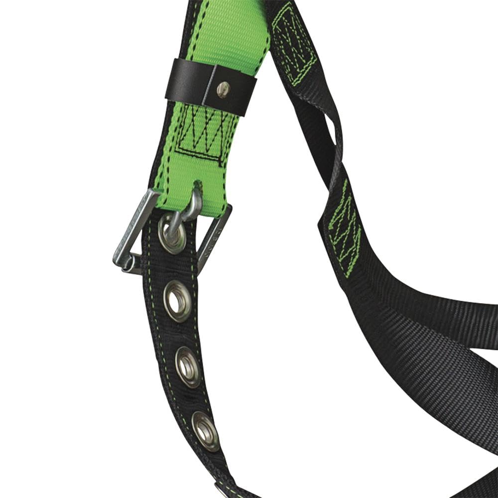PEAKWORKS Peakworks V8002030 Full Body Safety Harness 310 lb Capacity Hi-Vis Green Universal Fit