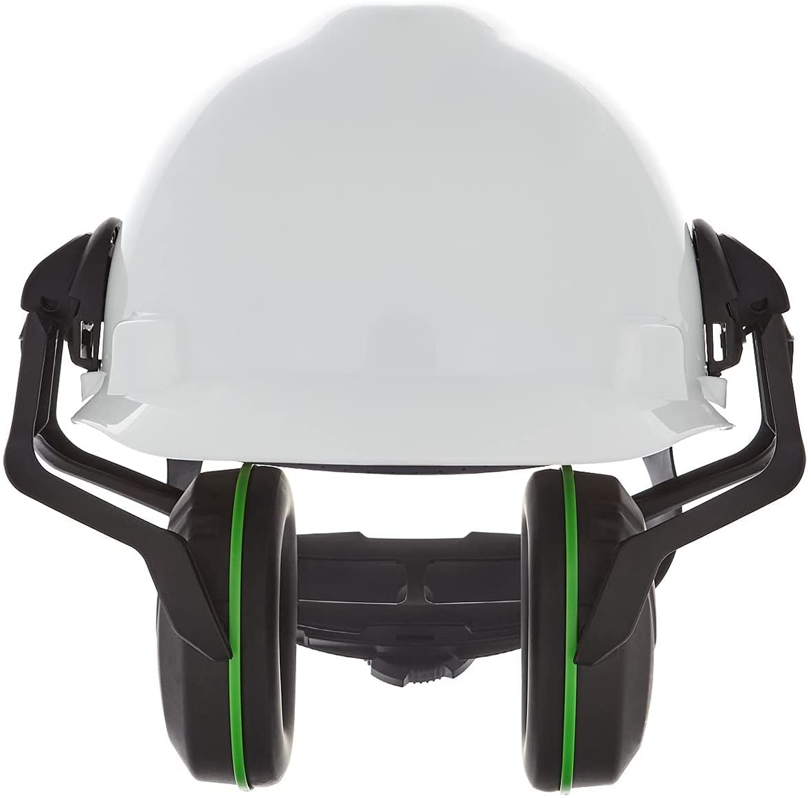 MSA SAFTEY MSA 10190356 V-Gard Helmet Ear Defenders - Enhanced Comfort Hearing Protection Capsules with Helmet Mount for V-Gard Cap Style Hard Hats - Black/Green - Low Attenuation SNR: 28 dB