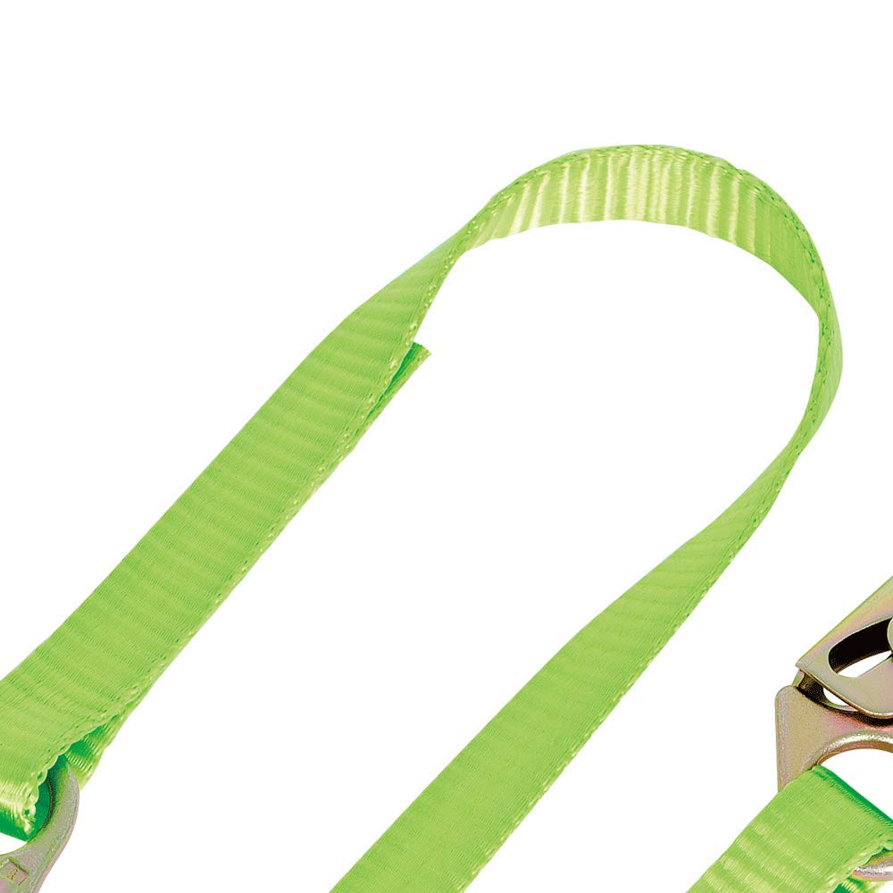 PEAKWORKS Peakworks V815404 Fall Protection Restraint Lanyard with Webbing and 2 Snap Hooks 4 ft Length Green