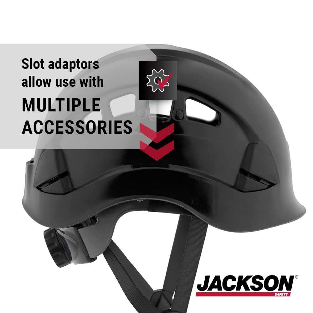 JACKSON SAFETY Jackson Safety 20927 CH-400V Climbing Style Vented Hard Hat Black 6 pt Rapid Dial