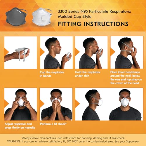 KLEENGUARD Kleenguard 54630 3300 Series OV N95 Particulate Respirator RA3316V Molded Cup Style Exhalation Valve Gray 10 Respirators/Box