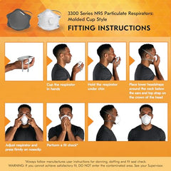 Kleenguard 54630 3300 Series OV N95 Particulate Respirator RA3316V Molded Cup Style Exhalation Valve Gray 10 Respirators/Box