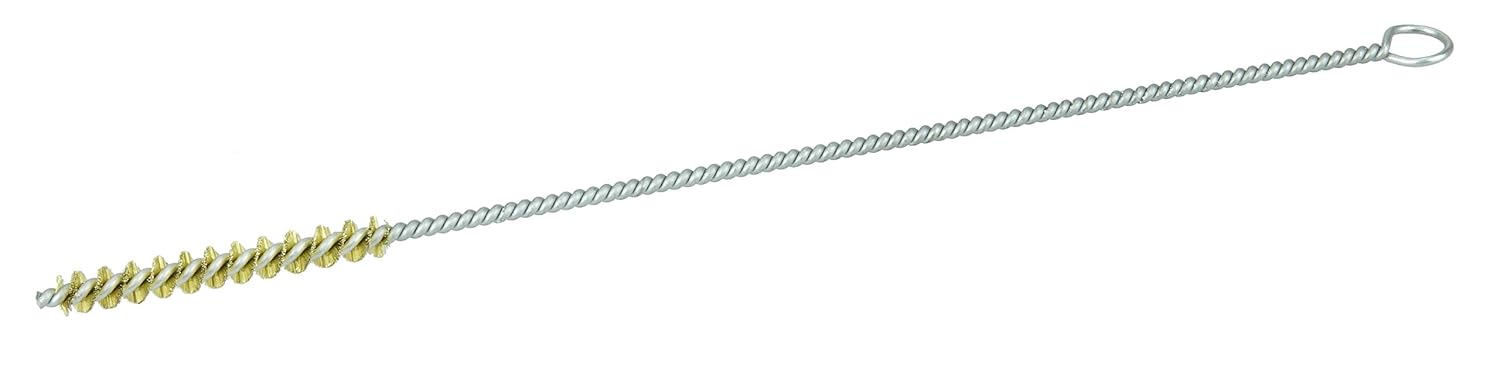 WEILER Weiler 21221 Hand Tube Brush Double Stem Double Spiral 3/16 0.03 Brass Wire Fill 1-1/2 Length Made in The USA Pack of 10