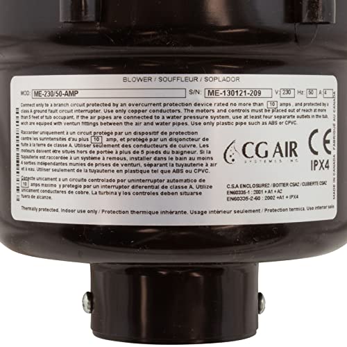 CG AIR SYSTEMS CG Air ME-230/50-AMP Blower Millenium Eco 230v 4.0A 50hz 3' AMP w/Muffler