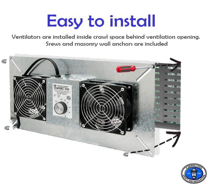 TJERNLUND Tjernlund V2D UnderAire Crawlspace Ventilator Fan 220 CFM Dehumidistat