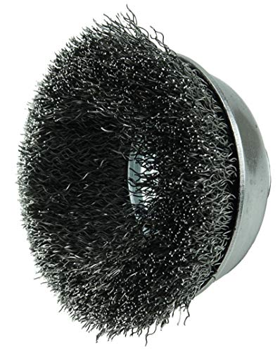 WEILER Weiler 13178 Crimped Wire Cup Brush 3-1/2 in Dia. Steel Wire Fill 3/8-24 UNF Nut Made in the USA