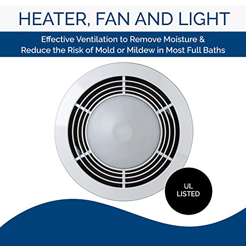 BROAN-NUTONE Broan-NuTone QT9093WH Ventilation Fan Heater Light Combo 110 CFM 1500W 100W Lamp