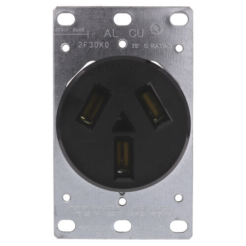 LEVITON Leviton 5206-S10 Straight Blade Receptacle 50A 125/250 VAC 3 Poles 3 Wires