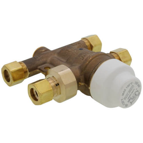 CALEFFI Caleffi 521201AP SinkMixer Scald Protection 4-Way Thermostatic Mixing Valve with Fitting Package 0.52 CV