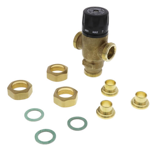 CALEFFI Caleffi 521409A 3-Way Thermostatic Mixing Valve 1/2 Inch Sweat