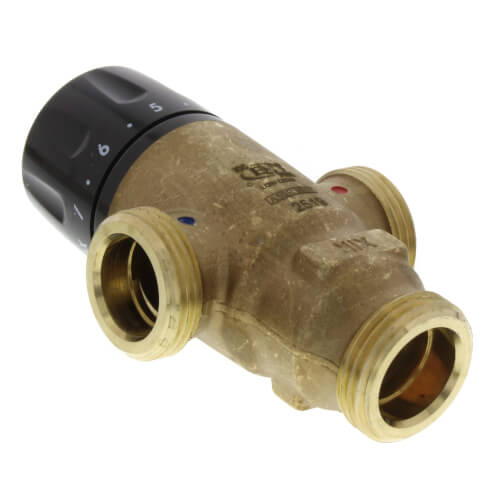 CALEFFI Caleffi 521619AC 1 Sweat Thermostatic Mixing Valve W/ Temperature Gauge & Check Valve