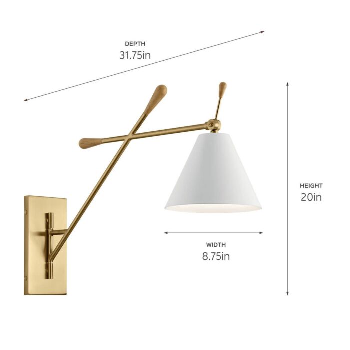 KICHLER LIGHTING Kichler Lighting 52339CG Finnick Wall Sconce 75 W