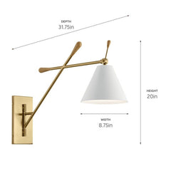 KICHLER LIGHTING Kichler Lighting 52339CG Finnick Wall Sconce 75 W