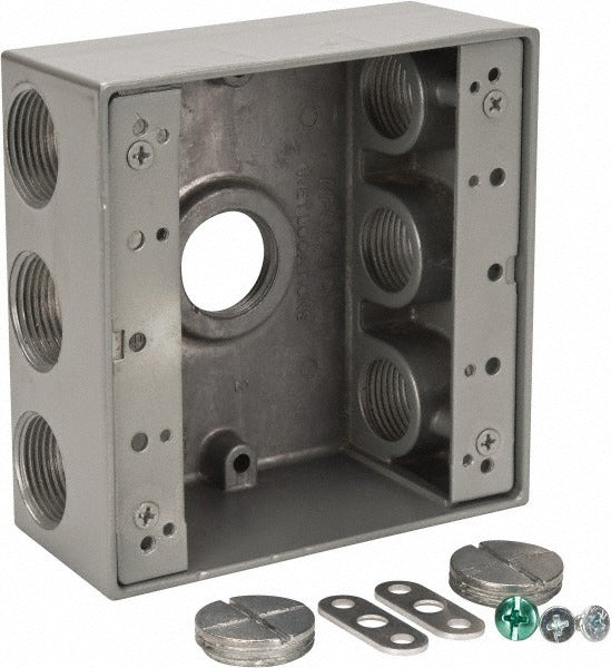 THOMAS & BETTS Thomas Betts 2IH7-2 Aluminum Square Outlet Box 2 Gang