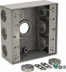 THOMAS & BETTS Thomas Betts 2IH7-2 Aluminum Square Outlet Box 2 Gang