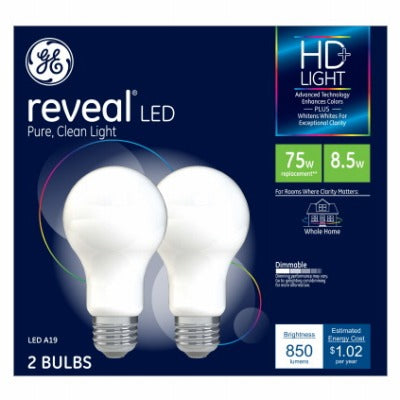 GE G E Lighting 46656 A19 Led Light Bulb 8.5W 2 Pack