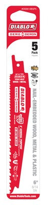 DIABLO Freud DS0614BGP5 6 Inch 8/14T Bi-metal Recip Blade 5 Pack