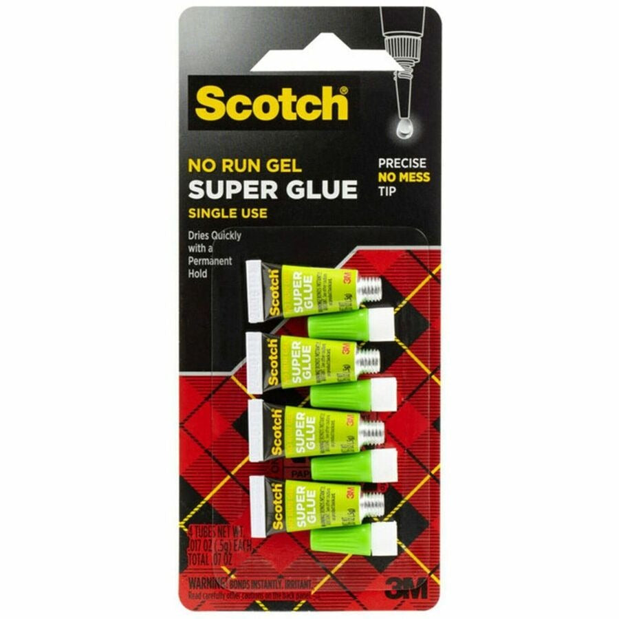 3M 3M MMMAD119 Scotch Super Glue Gel 0.05 gram 4 pack AD119