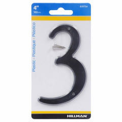 HILLMAN Hillman Fasteners 839756 Black Plastic House Number 3 4in