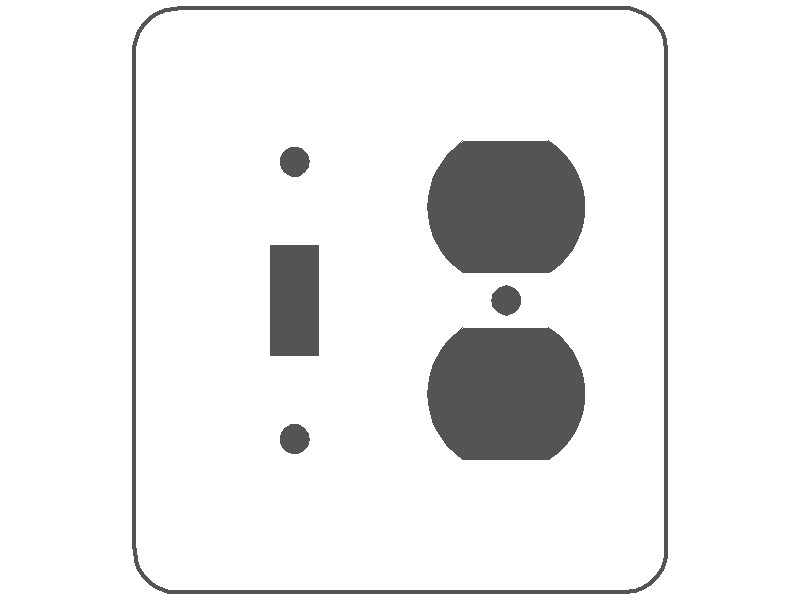 MULBERRY METAL PRODUCTS Mulberry Metal Products 75532 Princess Combination Wallplate 2-Gang (Princess Size)