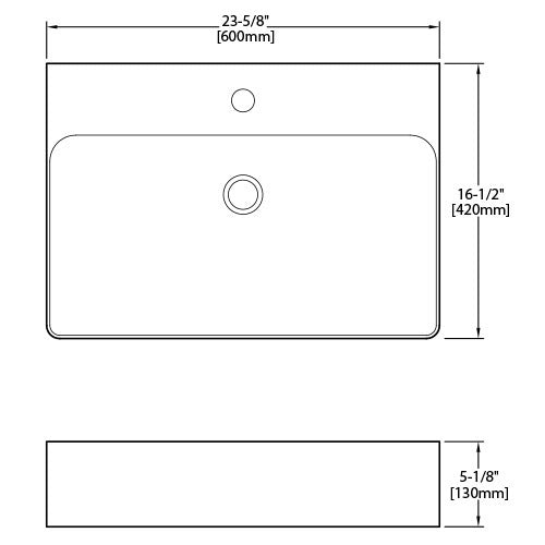 DAKOTA Dakota Plumbing Products DSE-VCTM00B-1H Vessel Sink Biscuit