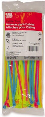 GARDNER BENDER Ecm Industries Llc 46-308FST Fluorescent Cable Tie 100 Pack