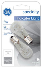 GE G E Lighting 15820 6W Clear Indicator Bulb 2 Pack
