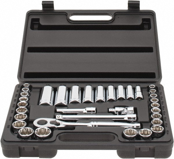 STANLEY Stanley 85-405 34 Pc 3/8 in Drive Socket Set Sae Metric
