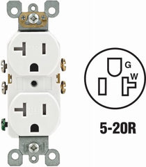 LEVITON Leviton S02-T5820-0WS 20A Tamper Resistant Duplex Receptacle
