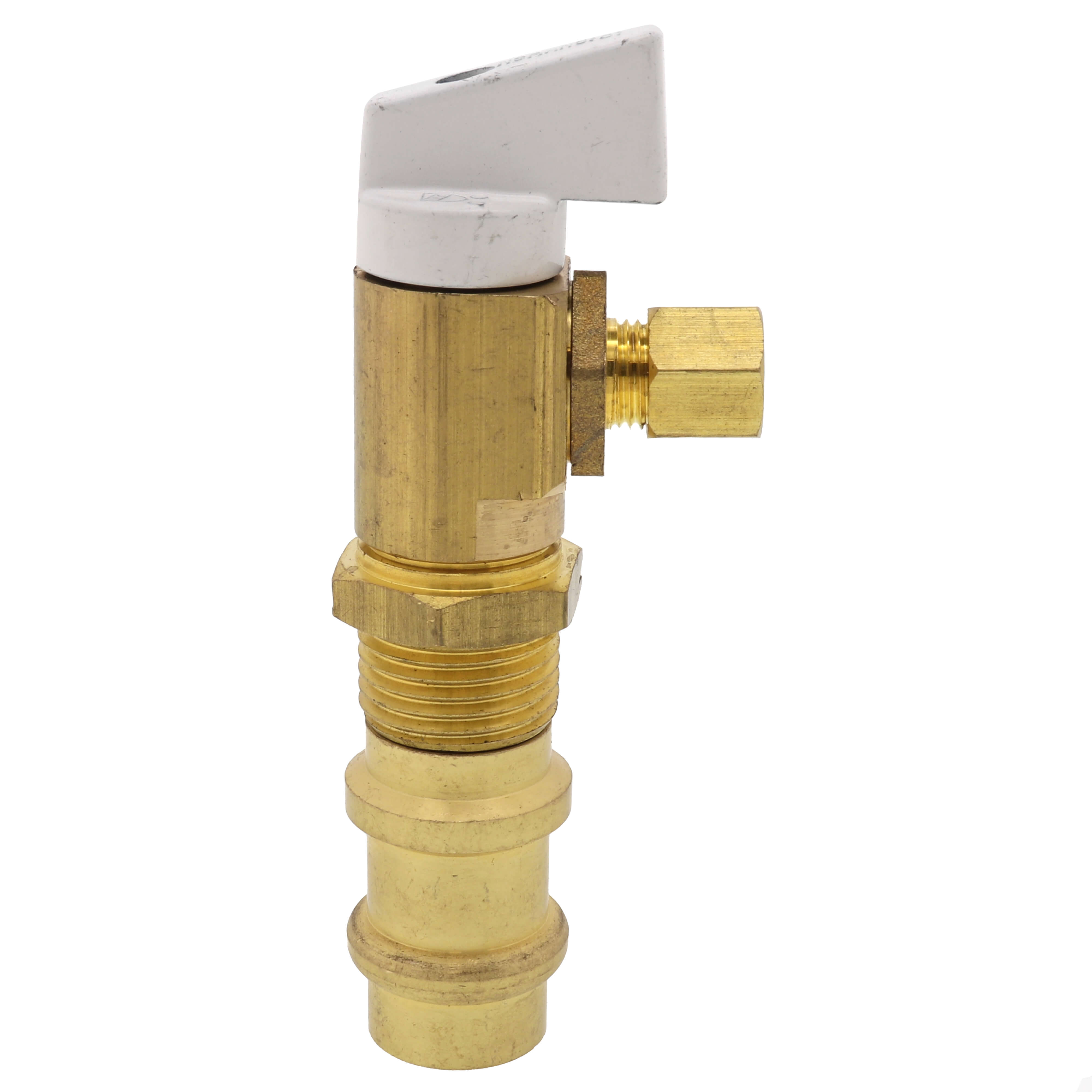 EVERFLOW Everflow 545R Press 1/4 Turn Icemaker Valve (White) 1/2 Inlet