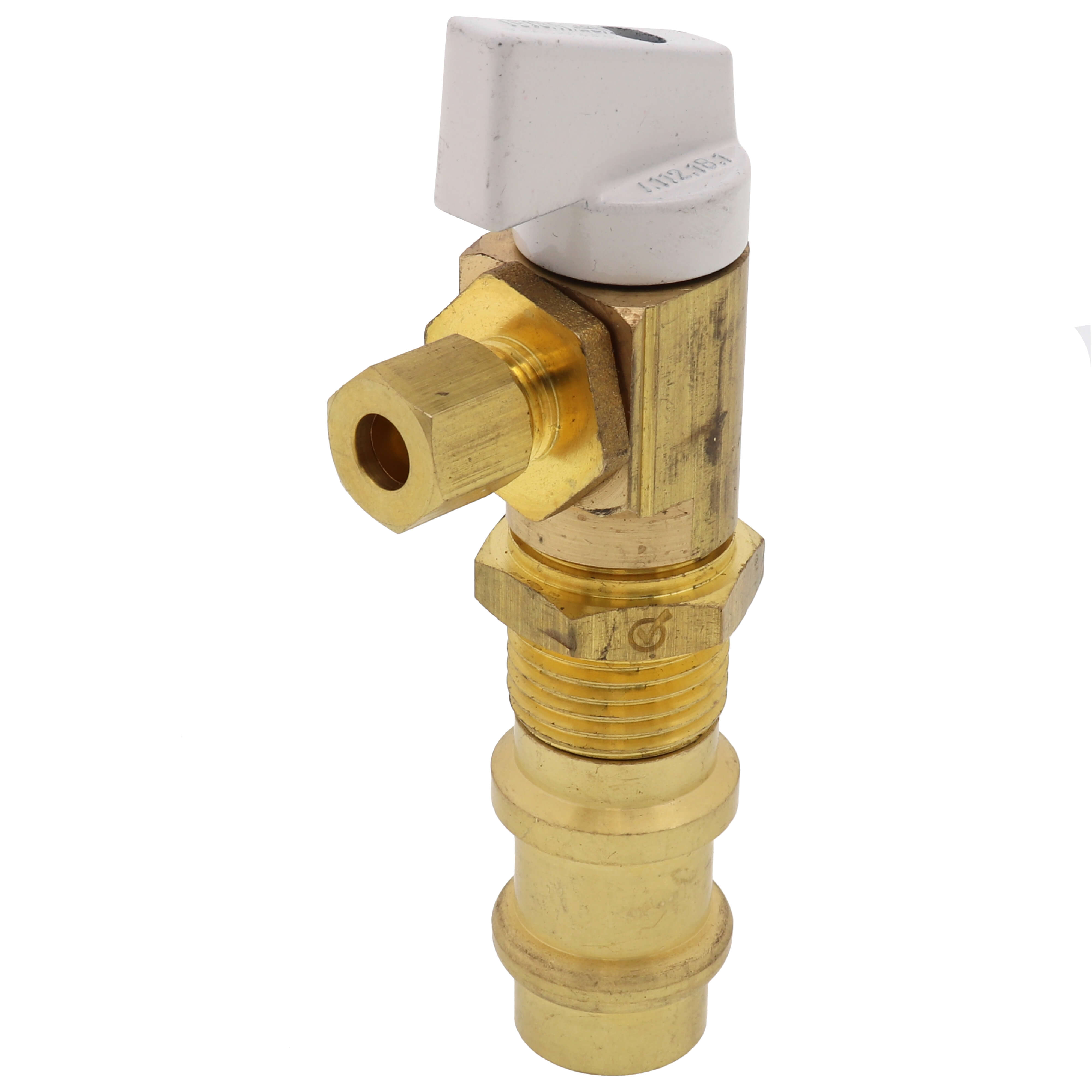 EVERFLOW Everflow 545R Press 1/4 Turn Icemaker Valve (White) 1/2 Inlet