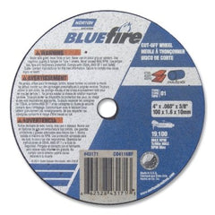 Norton 66252843171 Blue Fire Small Diameter Cut-Off Wheel 4 Inch x 1/16 Inch Pack of 25