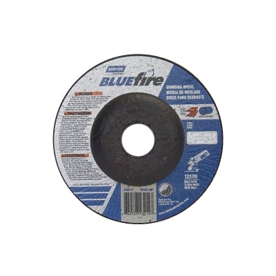 NORTON Norton 66252843218 Blue Fire Plus Depressed Center Abrasive Wheel Type 27 Zirconia Alumina and Aluminum Oxide 7/8 Arbor 5 Diameter x 1/4 Thickness Pack of 25