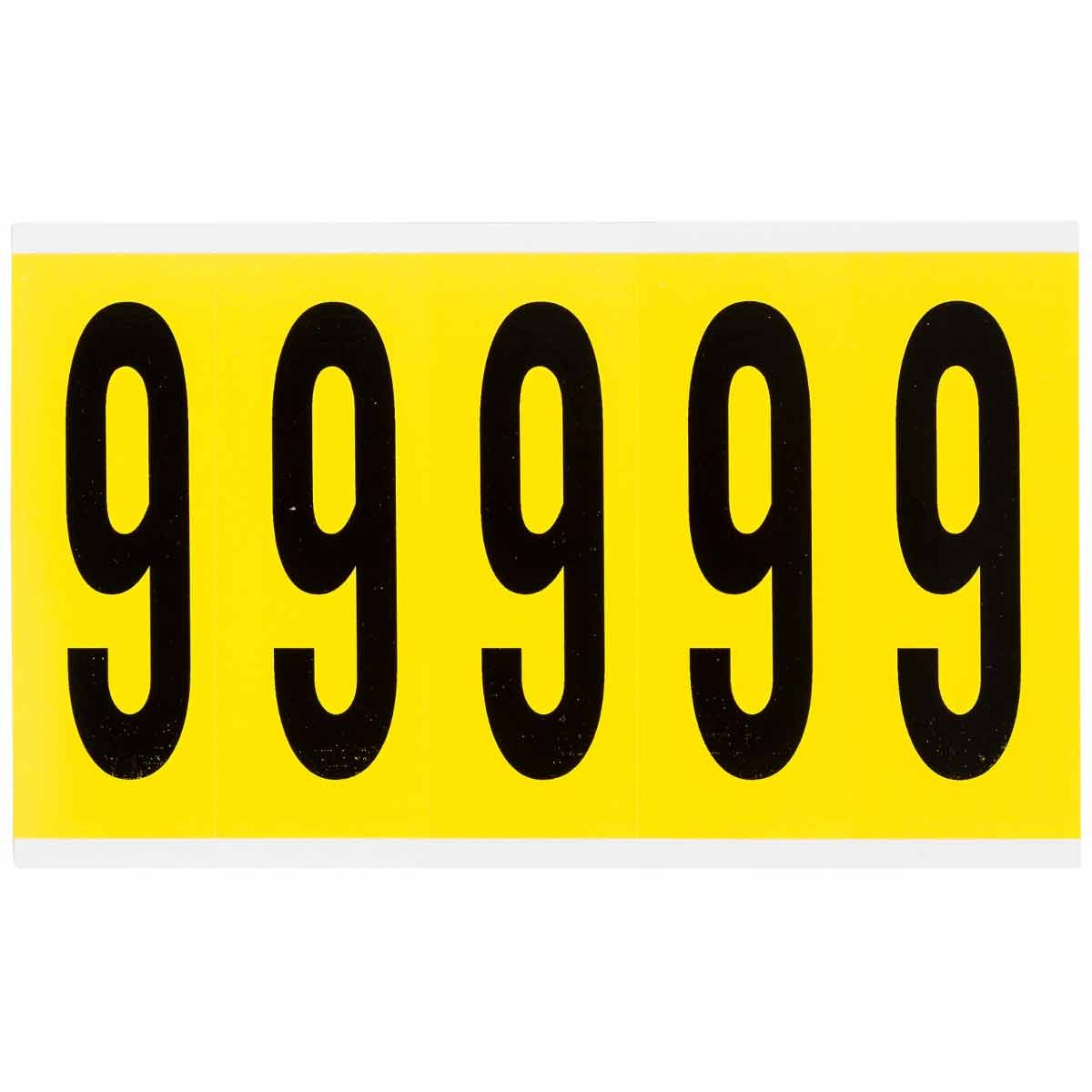 BRADY Brady 3460-9 Number Label 4 in (Card of 5)