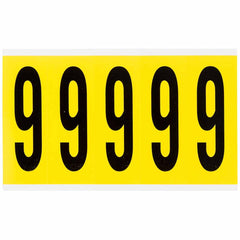 BRADY Brady 3460-9 Number Label 4 in (Card of 5)