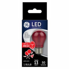 GE G E Lighting 93116635 Led A15 Red Party Bulb 3W 4-pack