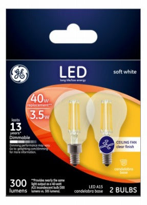 GE G E Lighting 24302 A15 Led Ceiling Fan Bulb 3.5W 2 Pack