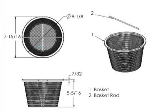 AQUASTAR POOL PRODUCTS AquaStar SK6 Aquastar Skimmer Basket w/ Stainless Steel Handle | SK6