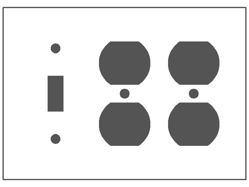 MULBERRY METAL PRODUCTS Mulberry Metal Products 98553 3-Gang with (1) Toggle / (2) Duplex Painted Metal Wallplate (4.5 in x 6.375 in)
