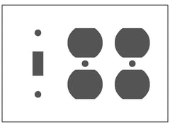 MULBERRY METAL PRODUCTS Mulberry Metal Products 98553 3-Gang with (1) Toggle / (2) Duplex Painted Metal Wallplate (4.5 in x 6.375 in)