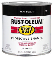 RUST-OLEUM Rust-oleum 7776-730 Flat Black Enamel Paint 0.5 Pint
