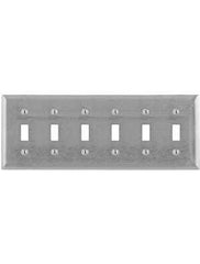 MULBERRY METAL PRODUCTS Mulberry Metal Products 93076 6-Gang Toggle Wallplate Standard Size 11.812 x 4.5 in